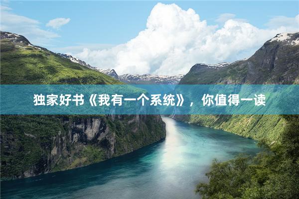 独家好书《我有一个系统》，你值得一读