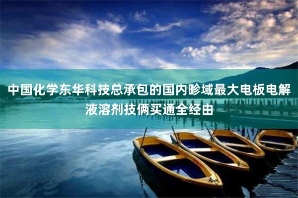 中国化学东华科技总承包的国内畛域最大电板电解液溶剂技俩买通全经由