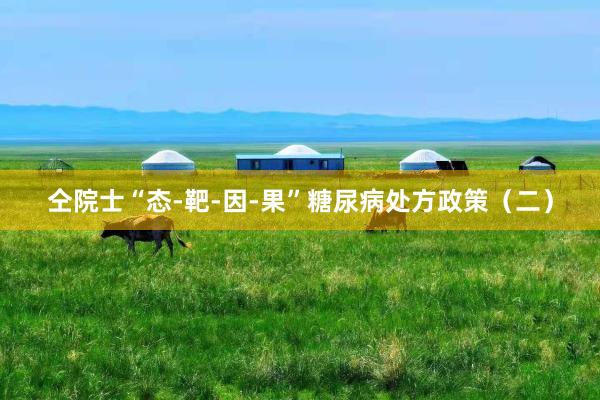 仝院士“态-靶-因-果”糖尿病处方政策（二）