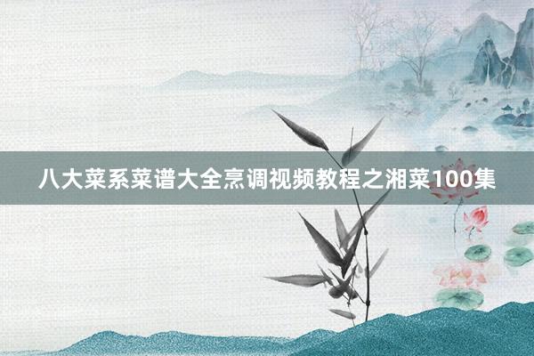 八大菜系菜谱大全烹调视频教程之湘菜100集