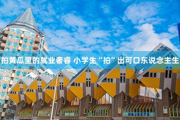 拍黄瓜里的就业奢睿 小学生“拍”出可口东说念主生