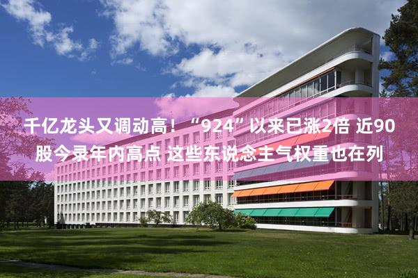 千亿龙头又调动高！“924”以来已涨2倍 近90股今录年内高点 这些东说念主气权重也在列